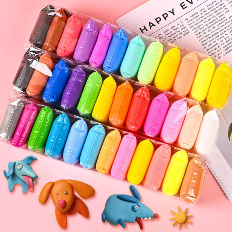 36-Color Air Dry Modeling Clay Kit with Sculpting Tools