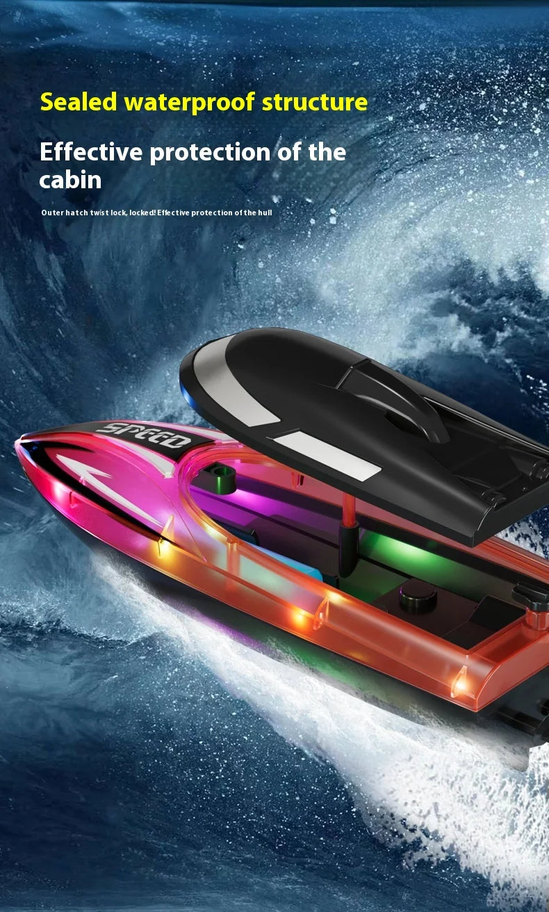 High-Speed Remote Control Speedboat with Double Propellers