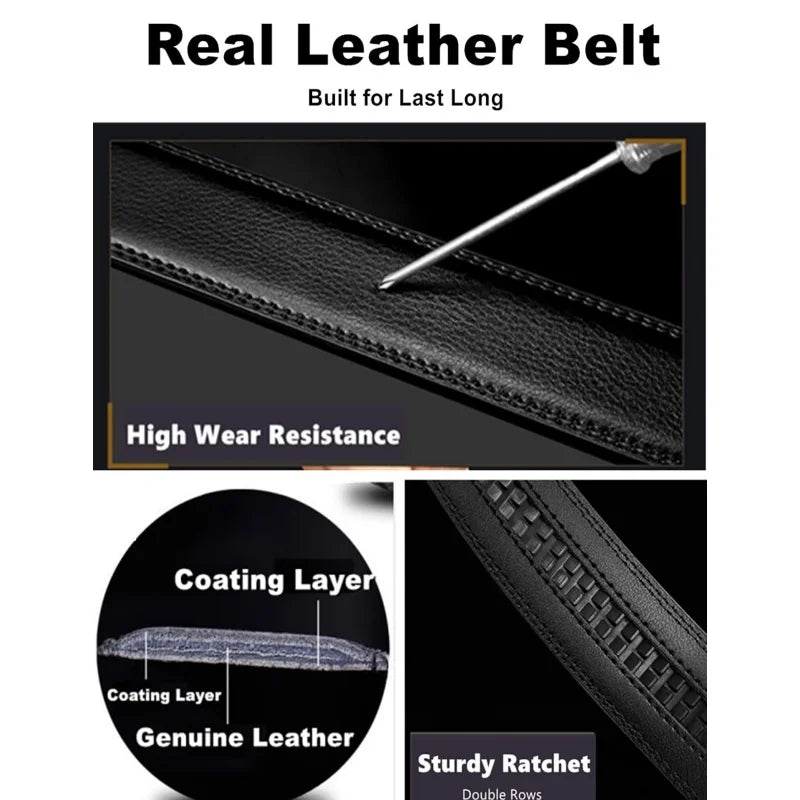 Men's Automatic Ratchet Leather Belt