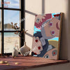 A canvas art print featuring stylized portraits of characters in the Akatsuki vintage style.