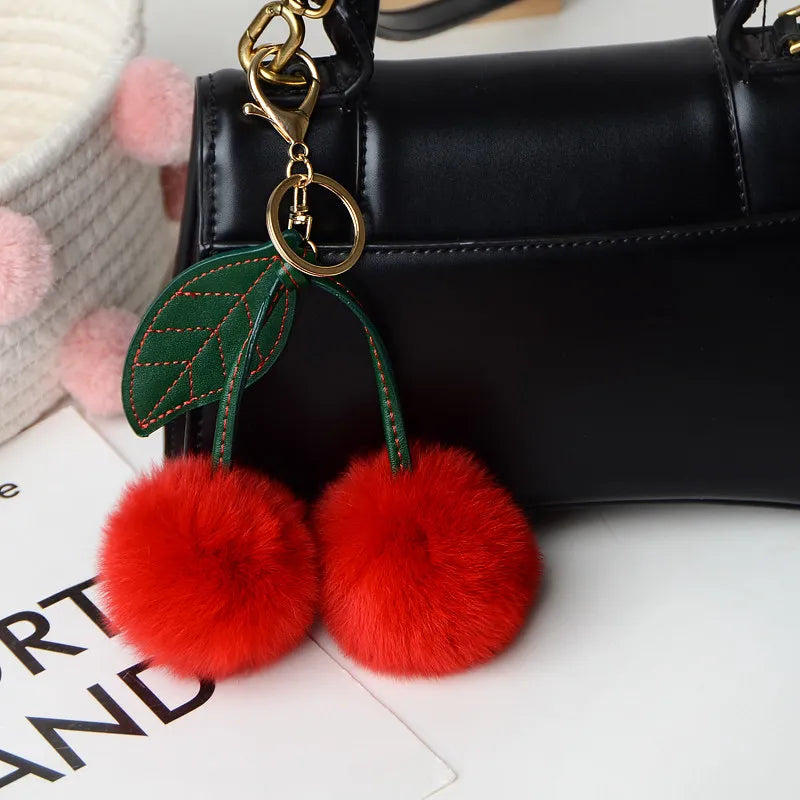 Plush Cherry Handbag Charm