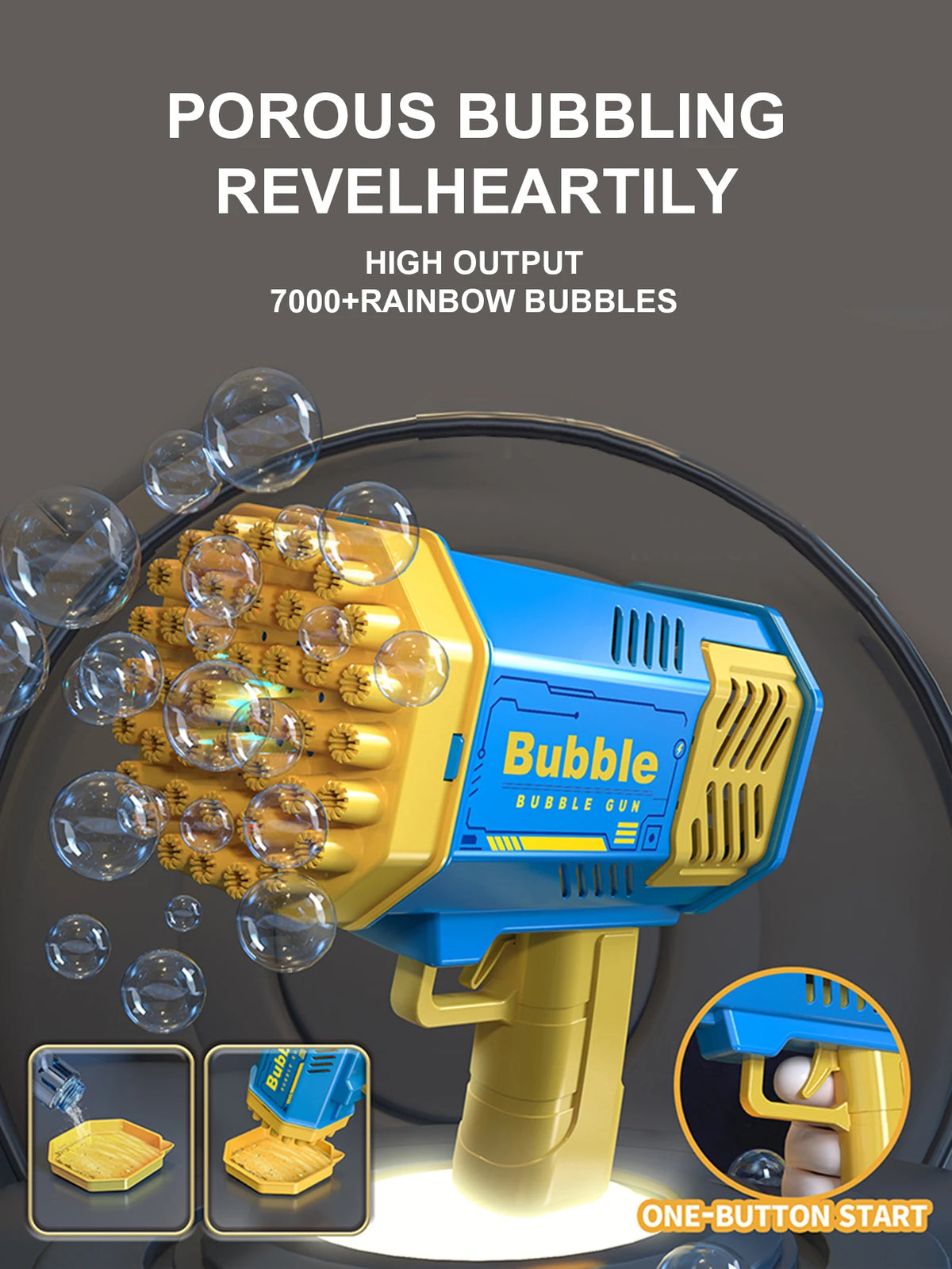 Kids Bubble Blower Gun - 40 Hole Electric Toy