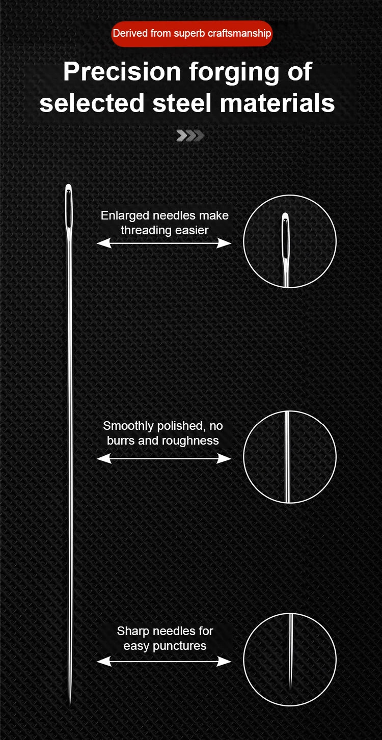 Complete Hand Sewing Tool Kit with Large-Eye Needles