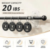 Black curtain rod brackets with 5lb capacity and various mounting options for a no-drill system