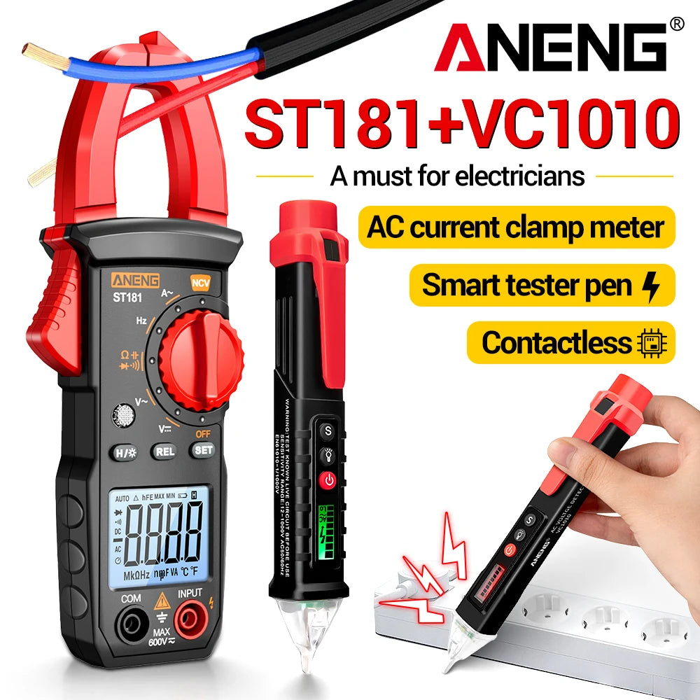 Digital Clamp Meter and Voltage Tester Kit