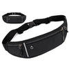 Black canvas waist pack or fanny pack with multiple pockets shown against a white background.