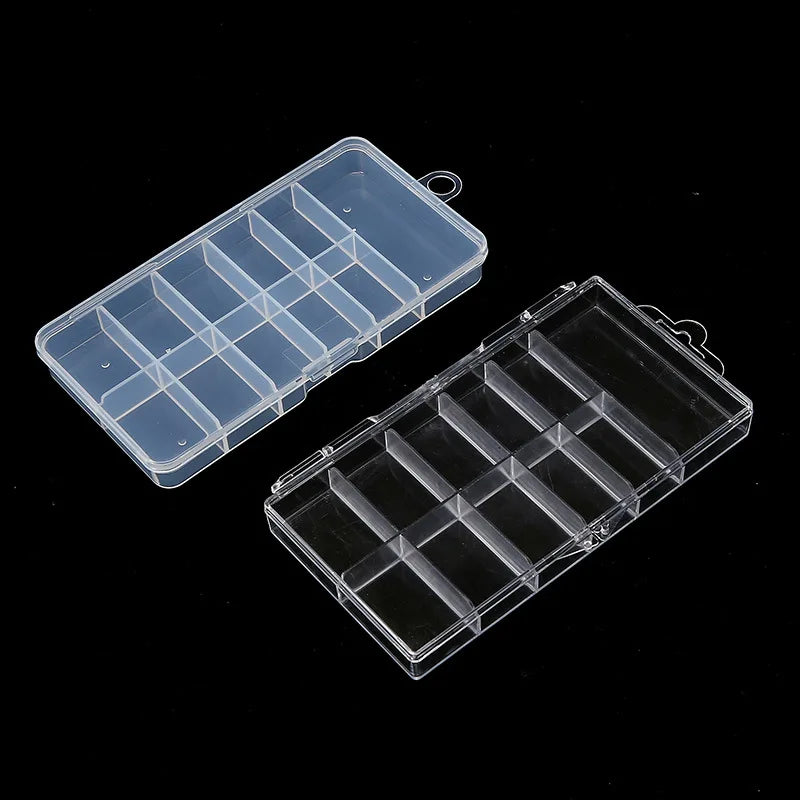 Clear Nail Tip Storage Box with Compartments