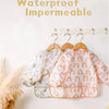 Waterproof Long-Sleeve Baby Bibs with Catch-All Pockets