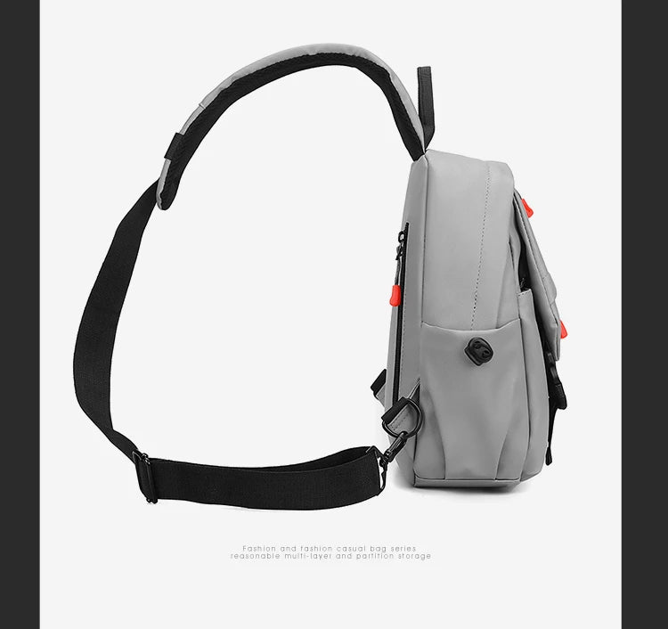 Men's Multi-Pocket Outdoor Chest Bag for Cycling and Hiking
