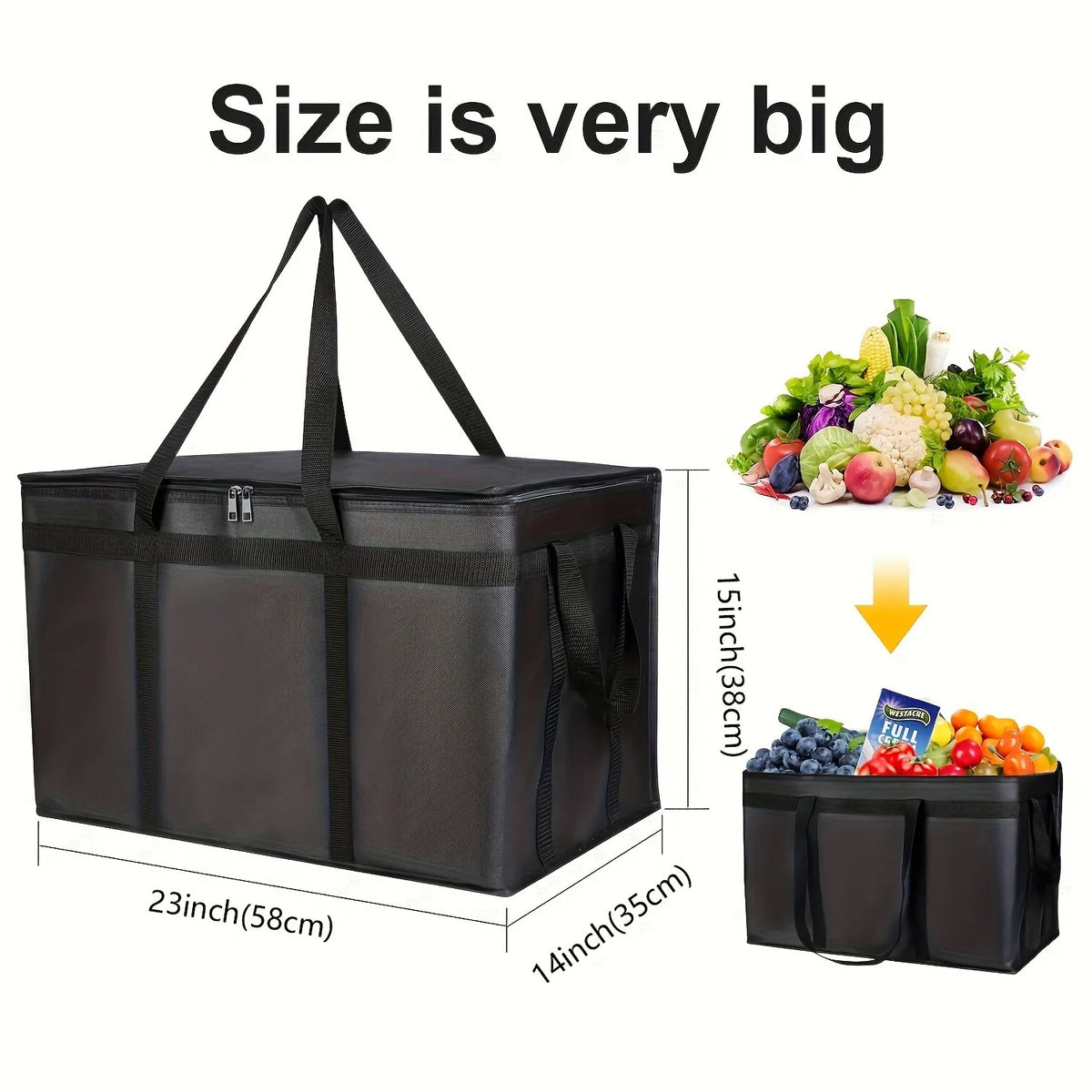 Large Insulated Pizza Delivery Bag with Removable Base