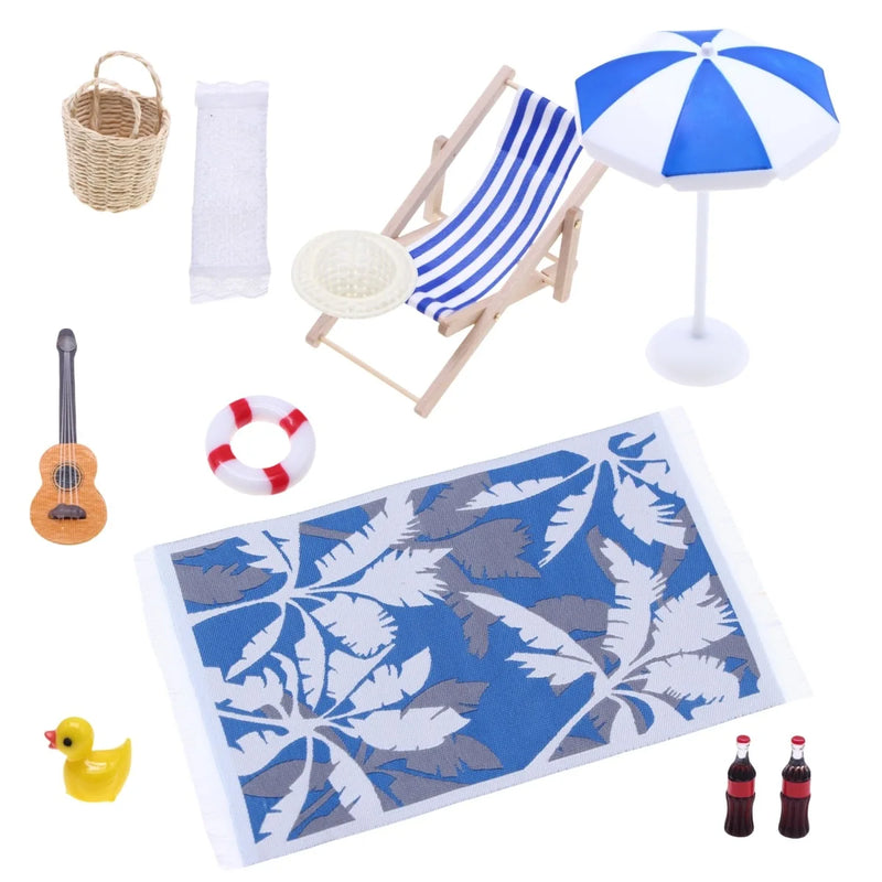 Miniature Beach Scene & Prank Cola Can Set