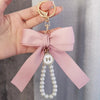 Elegant Pearl Bow Keychains for Bags and Accessories