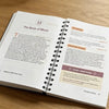 A page from a Bible study guide titled The Book of Micah, showing text and a spiral notebook.