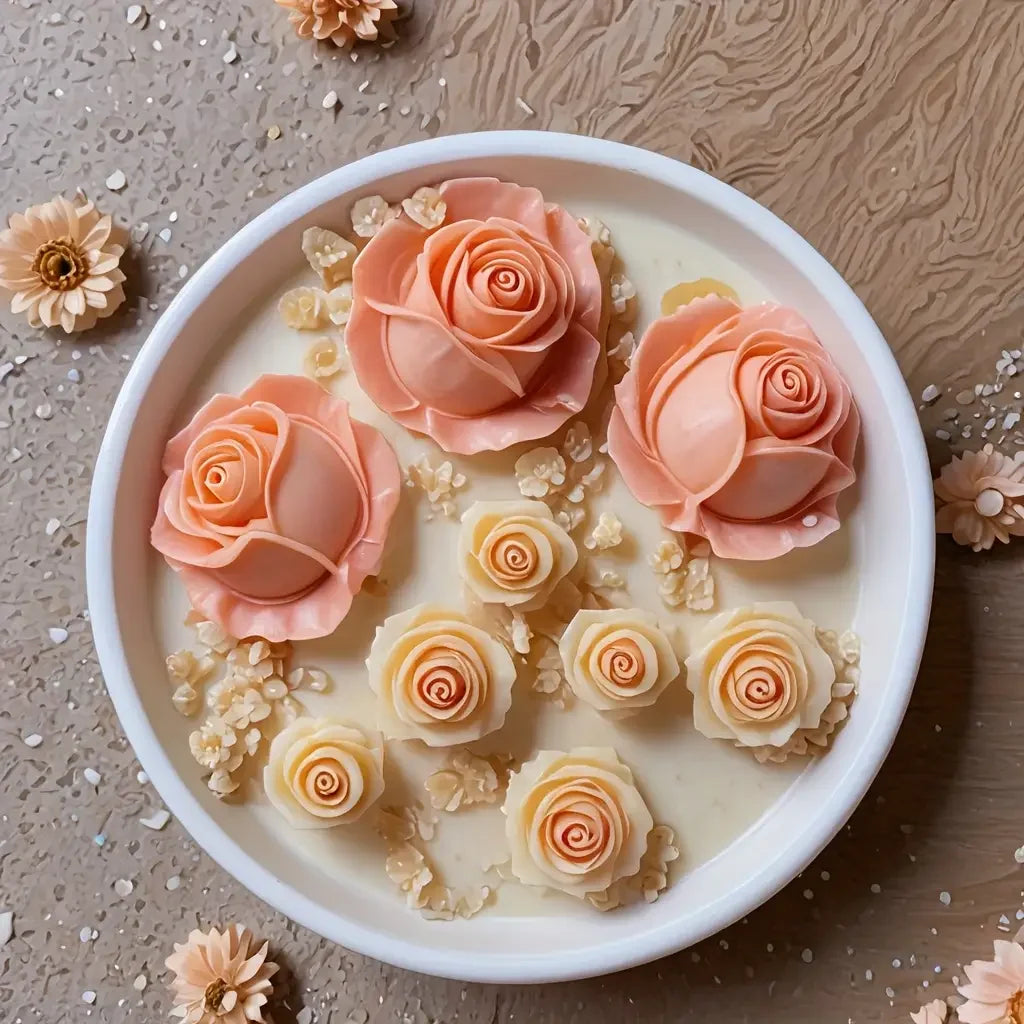 5-Piece Silicone Rose Mold Set for Polymer Clay, Soap & Candle Making