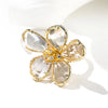 Crystal Flower Statement Ring