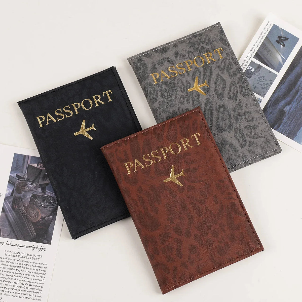 Leopard Print Passport Holder with Card Slots