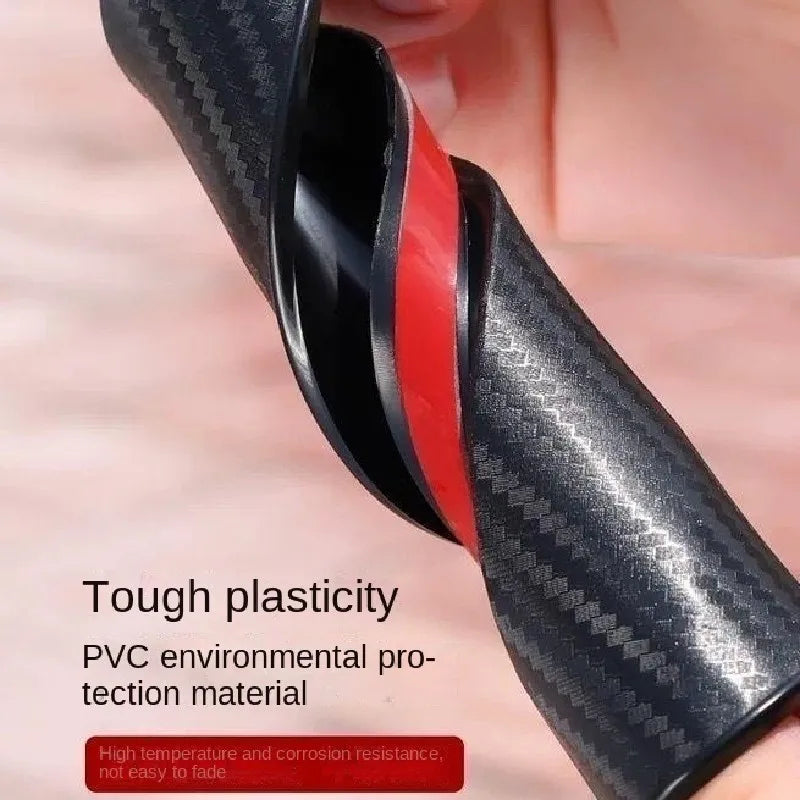 Black and red carbon fiber plastic rain cover for car side mirrors