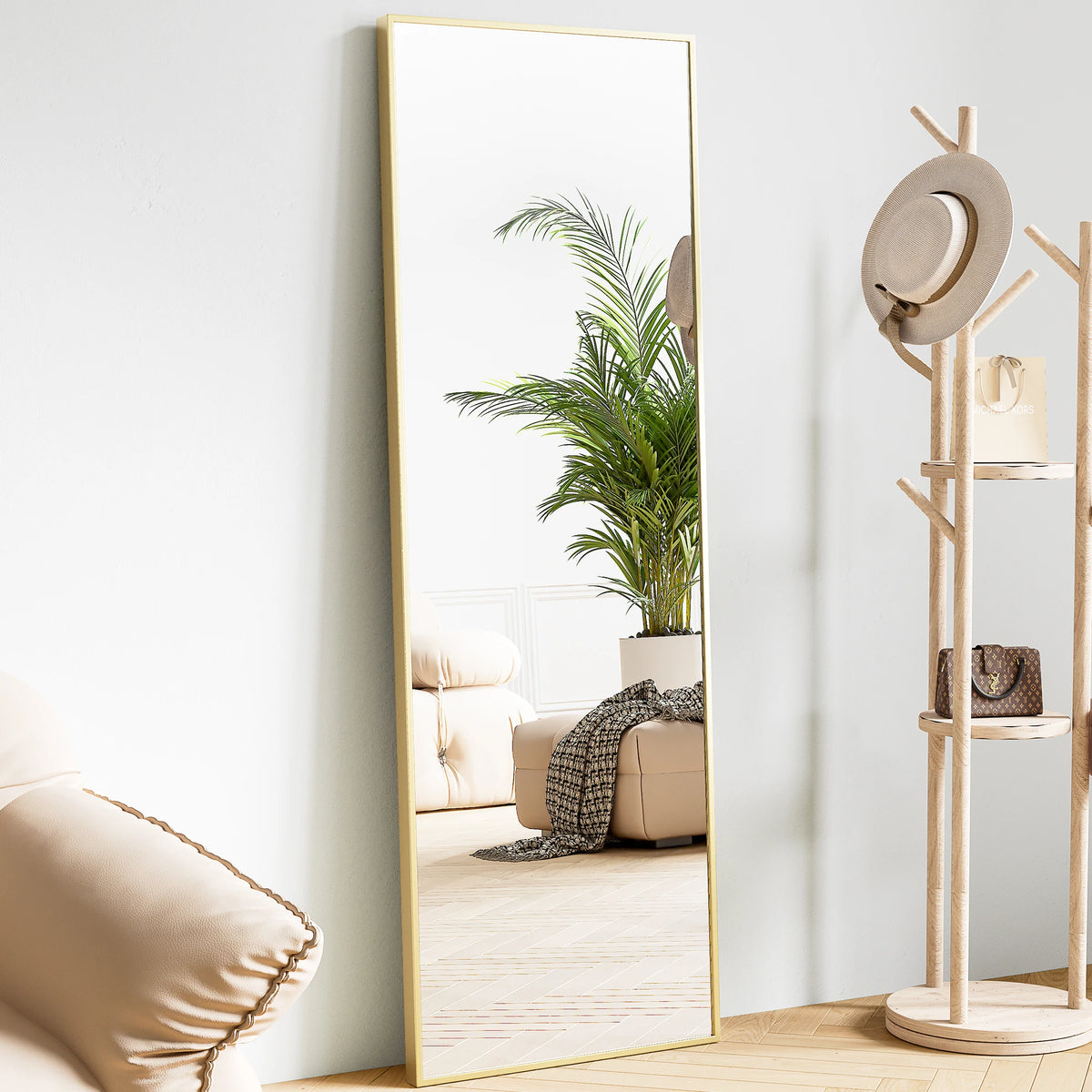 Full Length Wall Mirror with Aluminum Frame