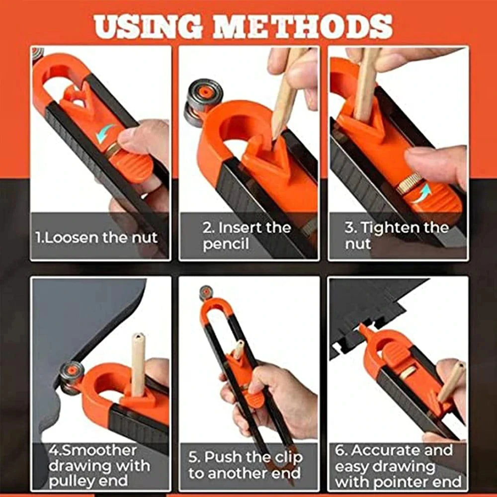 Adjustable Contour Gauge with Lock – Precision Profile Scribing Tool for Woodworking