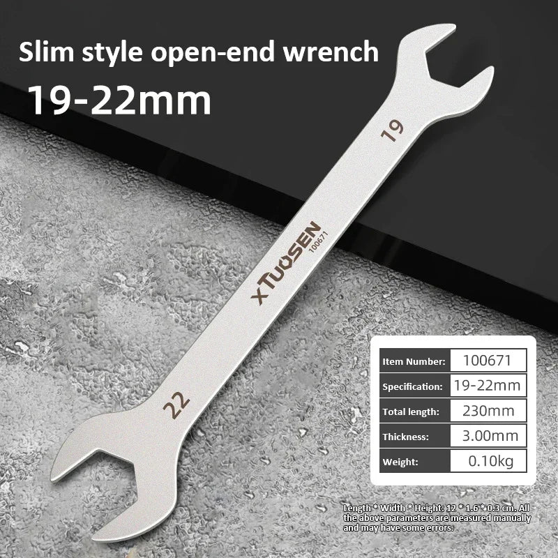 Ultra-Thin Dual-End Open Wrench for Tight Spaces