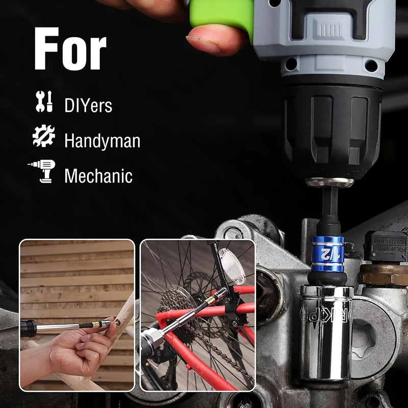 Impact Grade Socket Adapter Extension Set for Drills
