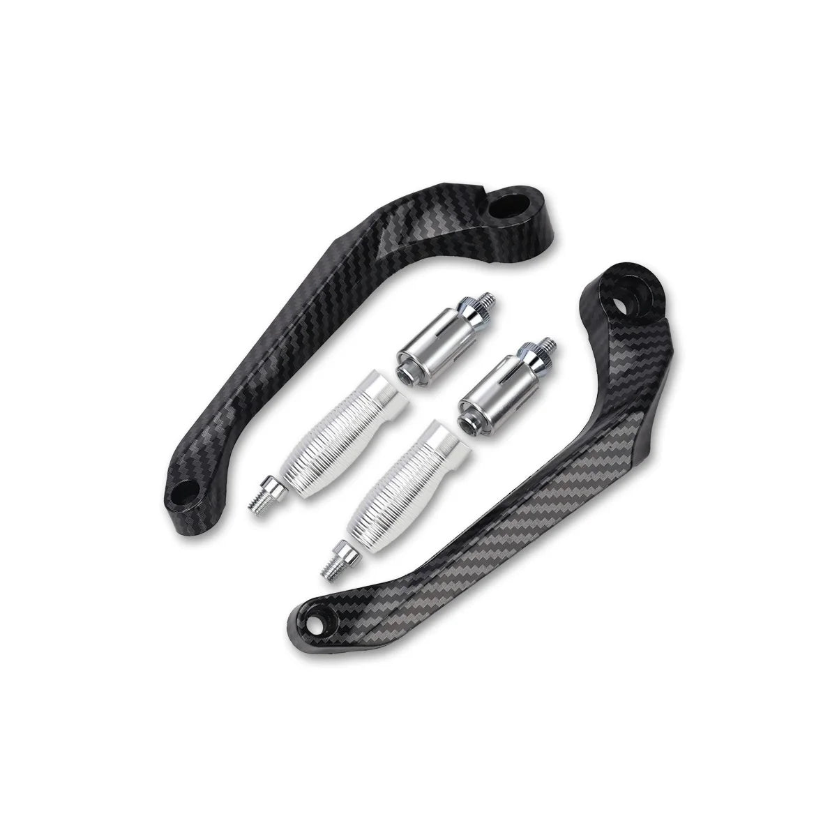 Motorcycle Brake & Clutch Lever Hand Guards with Carbon Fiber Finish
