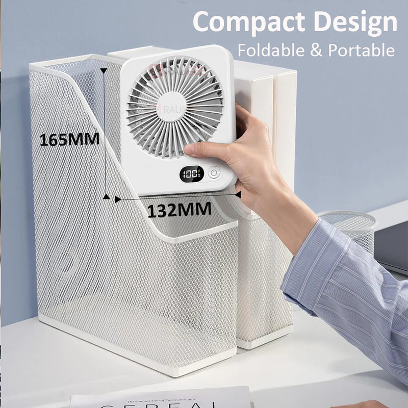 Portable Rechargeable Desk Fan with 5 Speed Settings