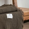 Four-Layer Cotton Gauze Throw Blanket with Tassel Trim