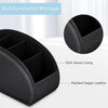 PU Leather Remote Control Organizer with 5 Compartments