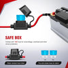 A safe box with a fuse and a water resistant fuse holder for an LED strobe light wiring harness kit.