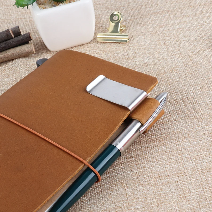 Handcrafted Leather Journal Pen Holder Clip