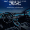 Interior view of a car dashboard showing multi-mode and multi-color constant light breathing sound control features.