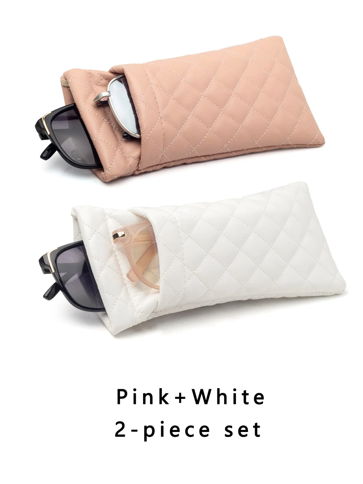 Double-Layer PU Leather Glasses Case with Soft Lining