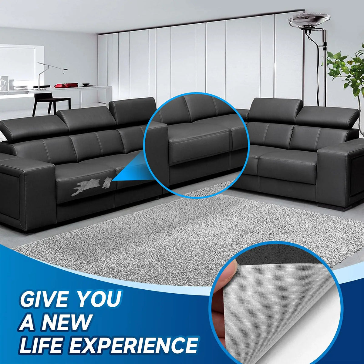 Self-Adhesive Leather Repair Patch Tape for Sofas, Car Seats & More
