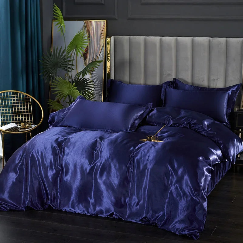 Luxuriöses Satin-Bettwäsche-Set mit Bettbezug