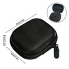 Black portable storage case for insulin and peptide vials with a protective lid and carrying strap.