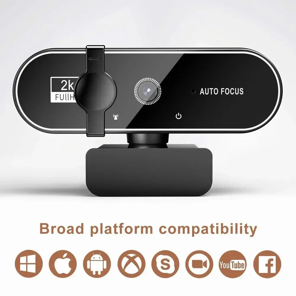 4K Auto-Focus Webcam with Built-in Microphone