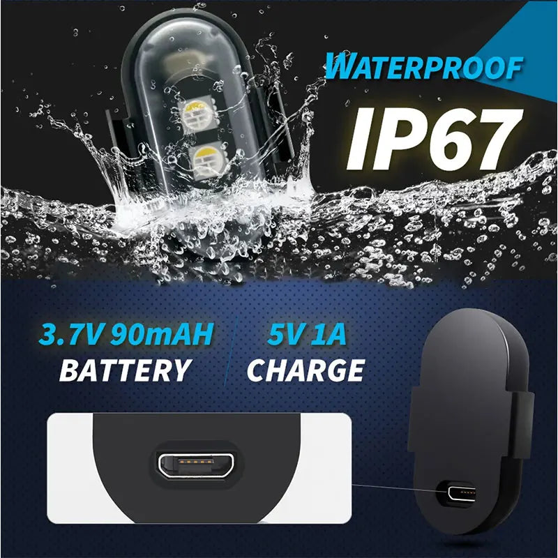 Wireless RGB LED Warning Light with Remote Control