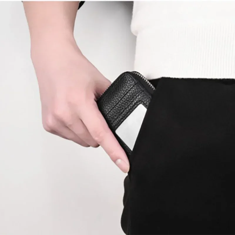 Compact Zipper Card Wallet with Multiple Slots