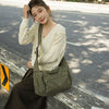 Cotton Canvas Crossbody Bag with Large Capacity