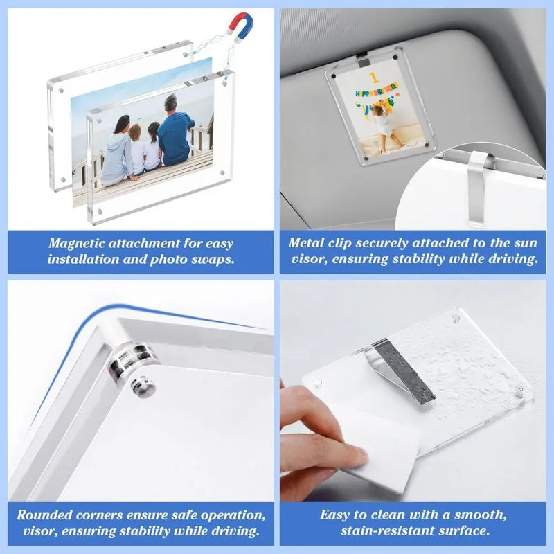 Magnetic Car Sun Visor Photo Frame