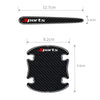 A black carbon fiber sports door handle protector with dimensions 12.7cm long and 1.6cm wide.