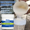 A white bottle of Invisible Waterproof Agent liquid coating with a clear plastic applicator is shown on a countertop.