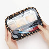 Leopard Print Transparent Makeup Bag with Waterproof Zipper