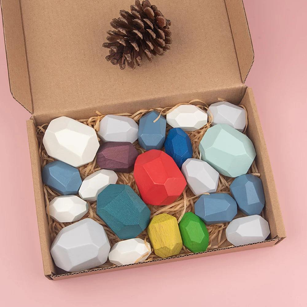 Wooden Stacking Rocks Toy for Kids