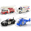 Friction Powered Emergency Vehicle Toy Set with Lights and Sounds
