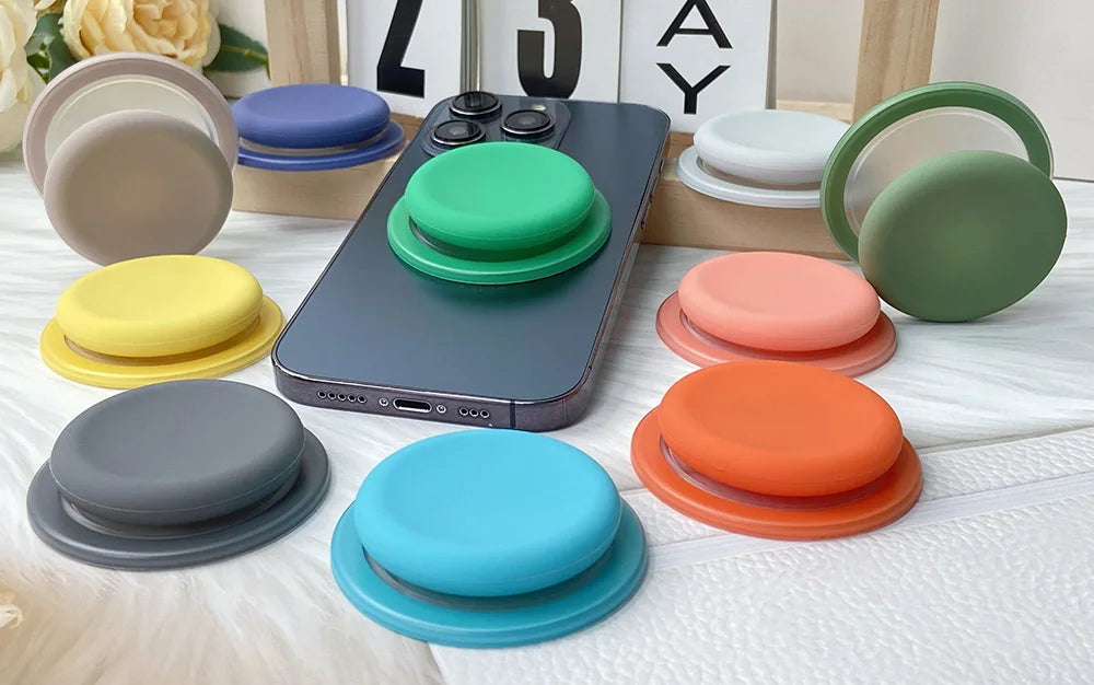 Magnetic Phone Grip and Stand with Silicone Cover