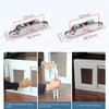 Stainless steel sliding door roller pulley assembly shown in installation steps.