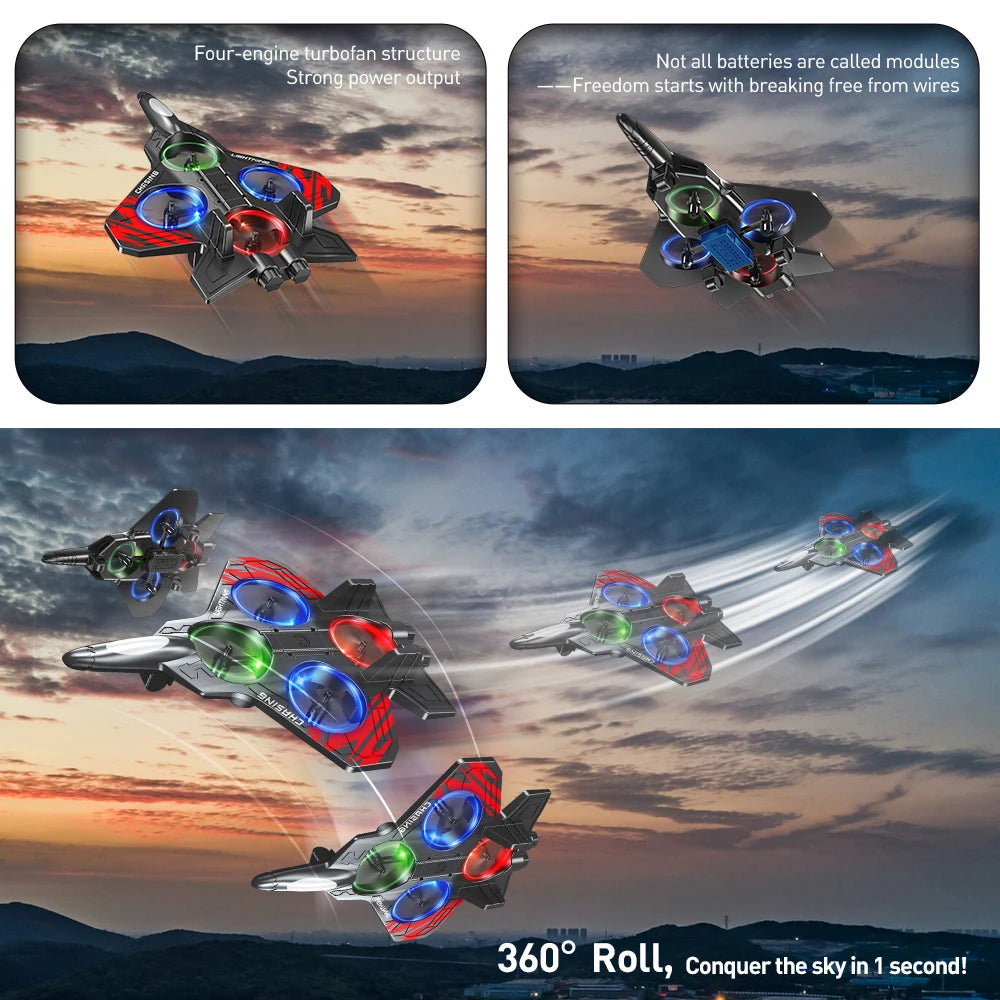 Stunt Foam Glider Drone with LED Lights and Intelligent Hover