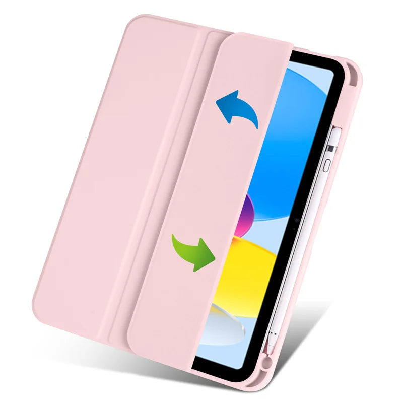 Slim Trifold iPad Case with Clear Acrylic Back and Pen Holder